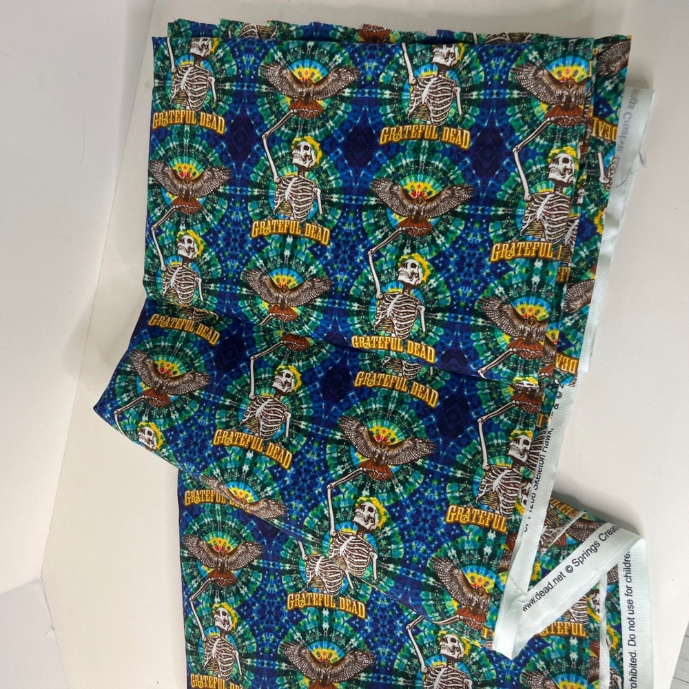 Grateful Dead Skeleton Hawk Tie Dye Cotton Fabric 4‎ Yards Springs Creative 2020